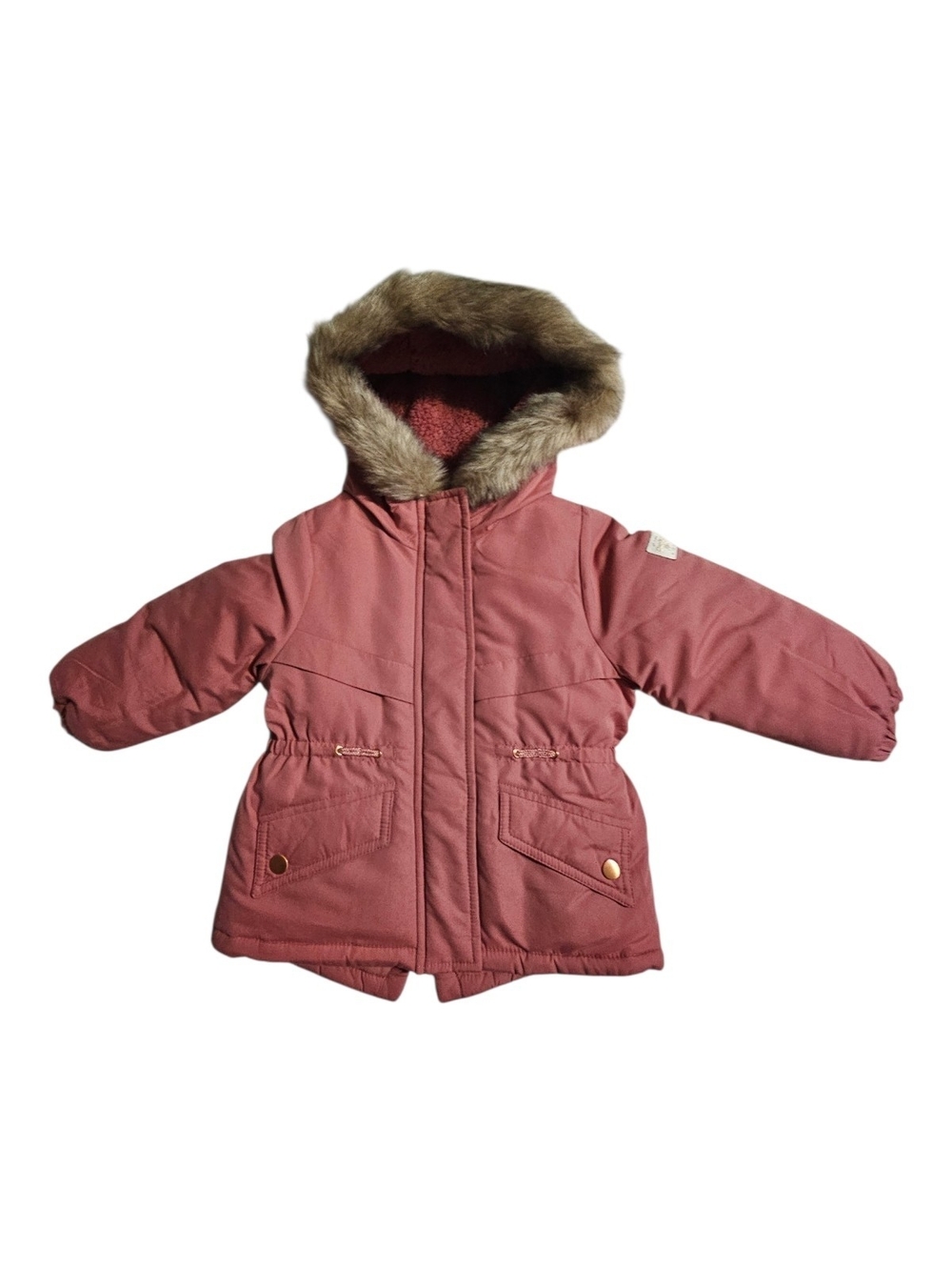OshKosh B'gosh Girls' Rose Pink Hooded Parka Sleeve